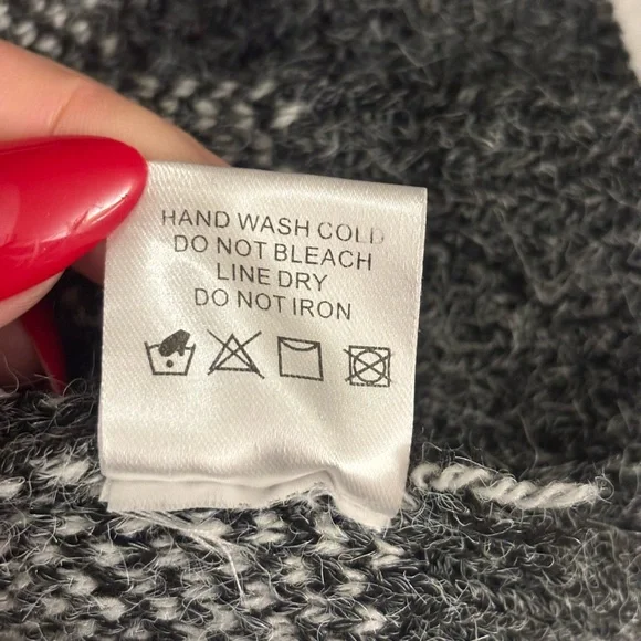 Michelle Mae Charcoal and Cream Snowflake Holiday Sweater - Picture 7 of 7